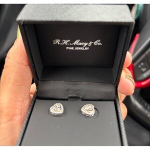 Macy's Silver and Gold Heart Earrings